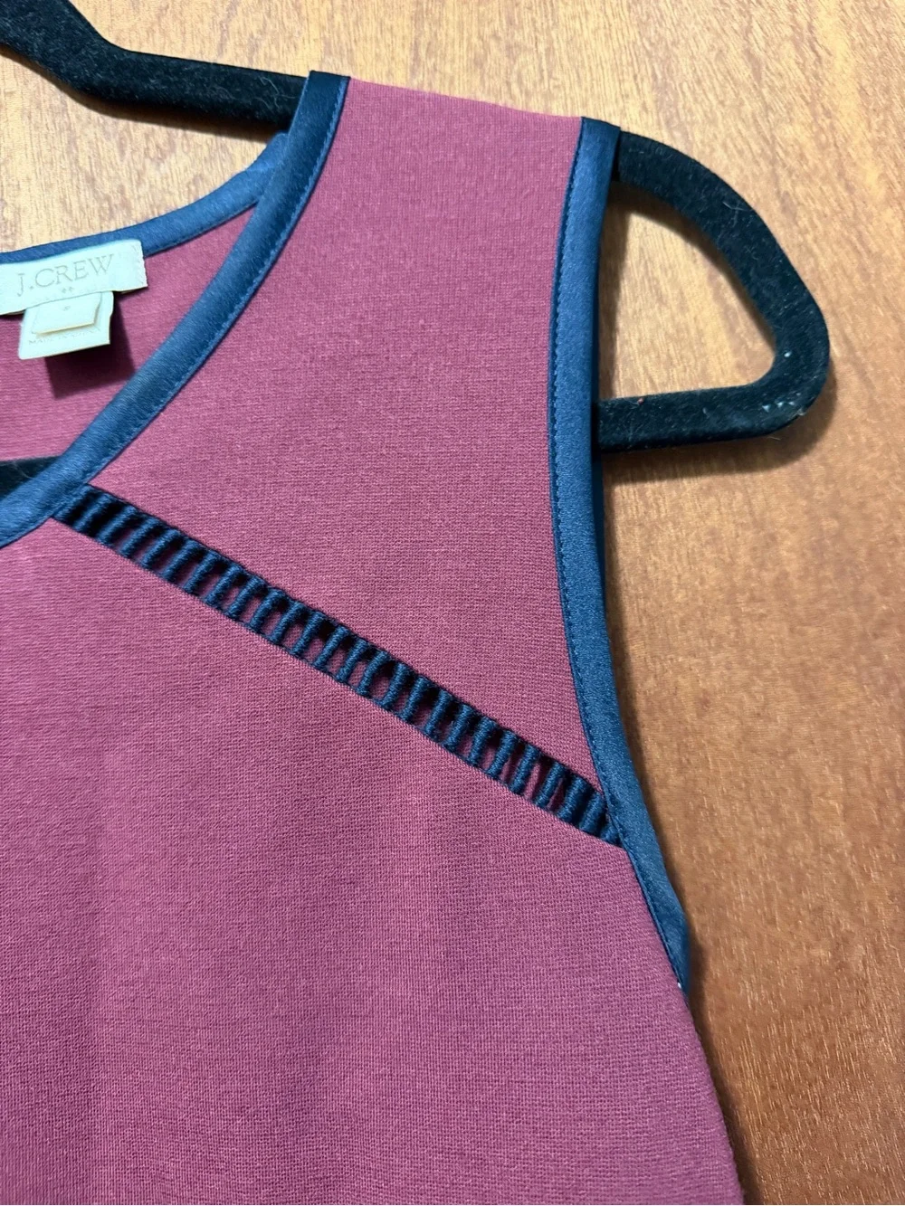 J. Crew Maroon & Navy Sleeveless Knit Top